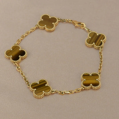 [Eternal Jewelry] CLOVER 5 MOTIFS TIGER EYE BRACELET COLLECTION