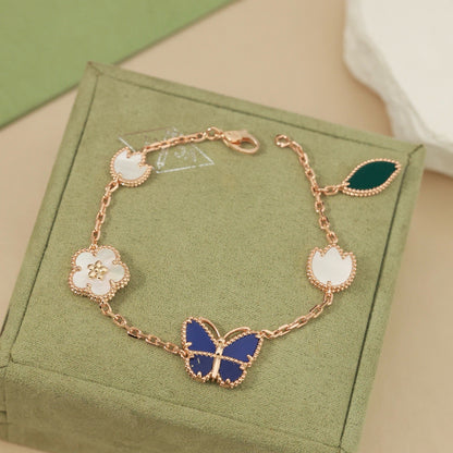 [Eternal jewelry]LUCKY SPRING BUTTERFLY 5 MOTIF BRACELET
