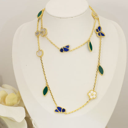 [Eternal jewelry]LUCKY SPRING BUTTERFLY 15 FLOWER NECKLACE