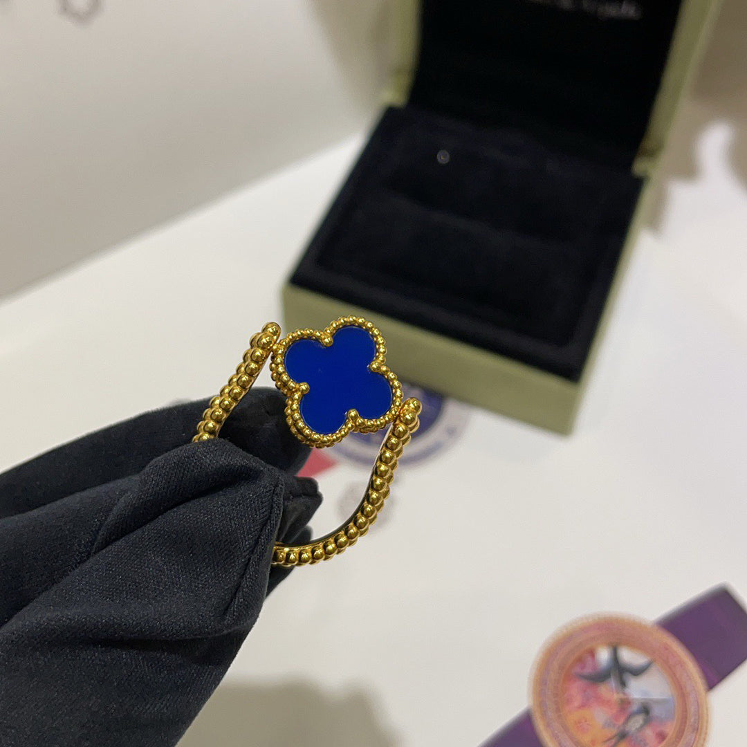 [Eternal Jewelry]CLOVER RIVERSIBLE BLUE AGATE RING