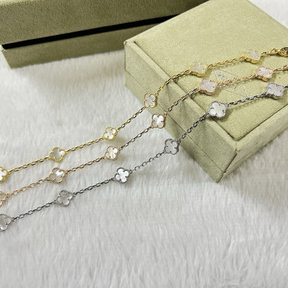 [Eternal Jewelry]CLOVER 6 MOTIF WHITE MOP BRACELET