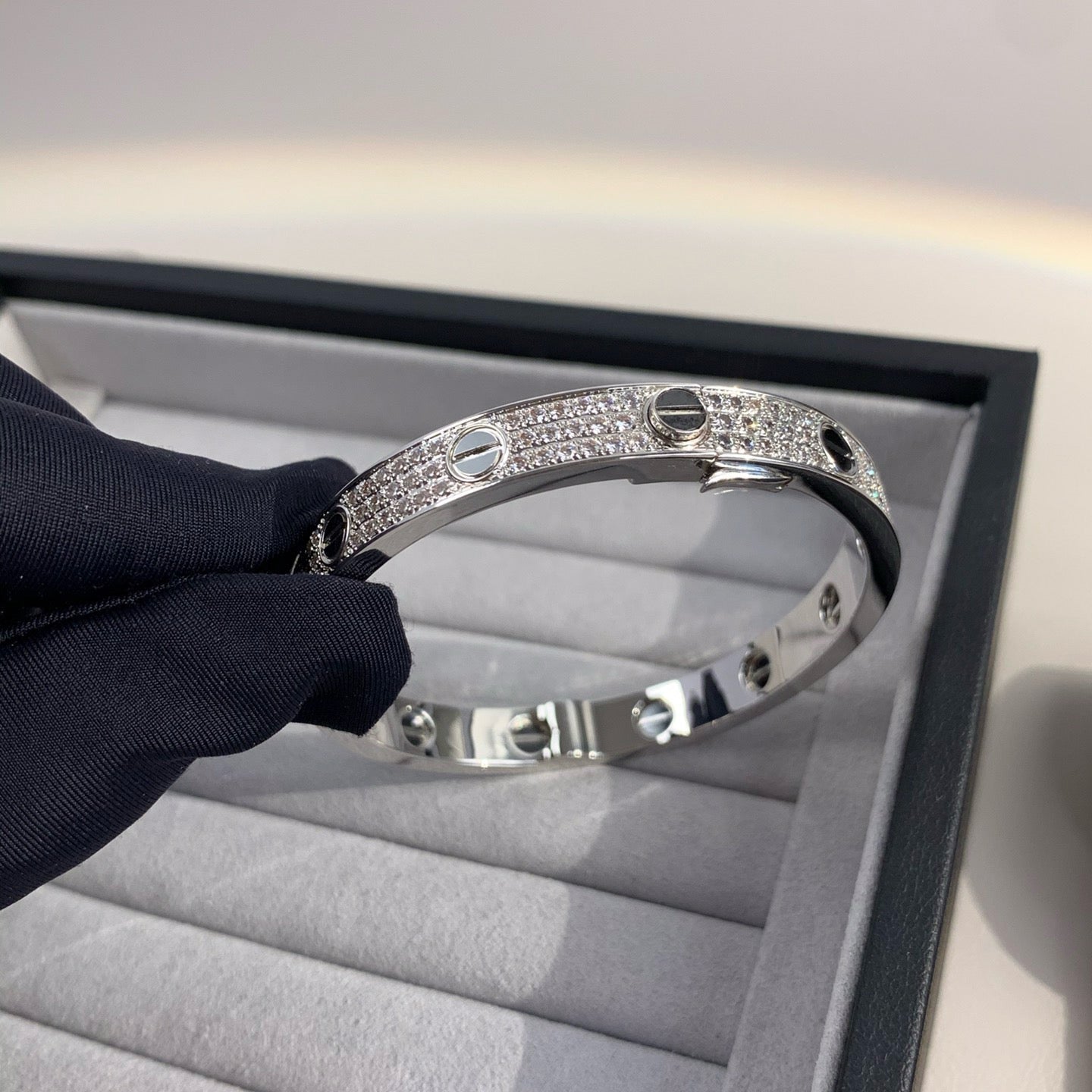 [Eternal Jewelry]LOVE BRACELET 6.1MM DIAMOND-PAVED CERAMIC