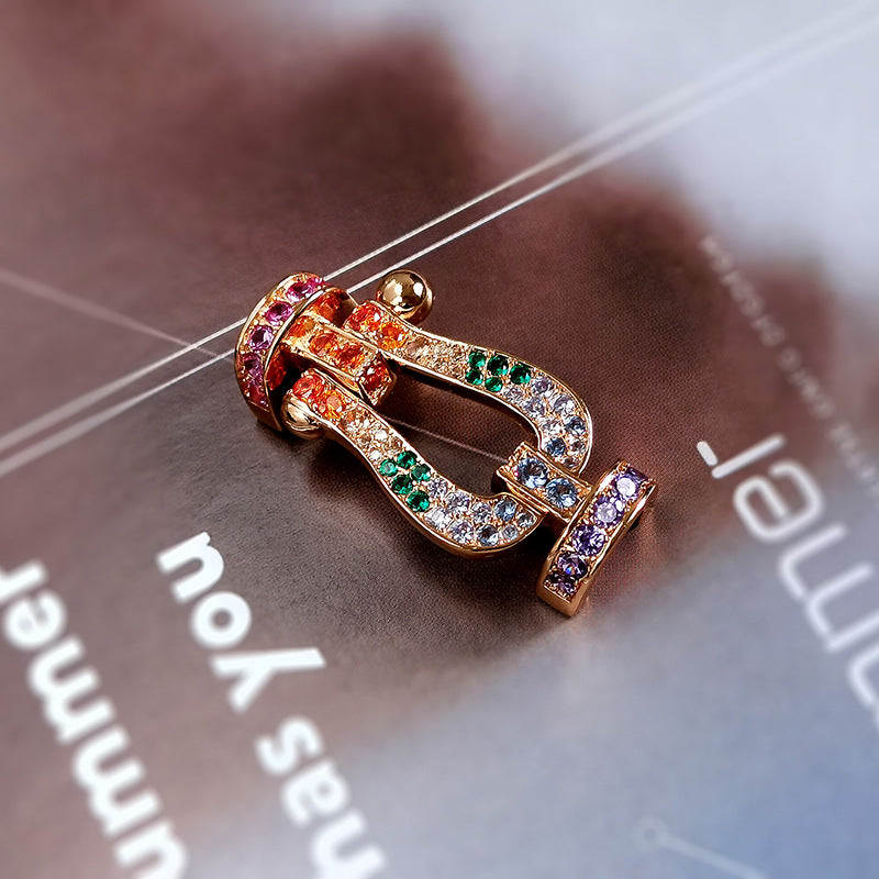 [Eternal Jewelry]FORCE LARGE HORSESHOE  COLORED DIAMOND BRACELET ROSE GOLD