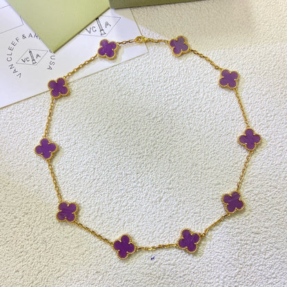 [Eternal Jewelry]CLOVER 10 MOTIFS  PURPLE VIOLET  NECKLACE