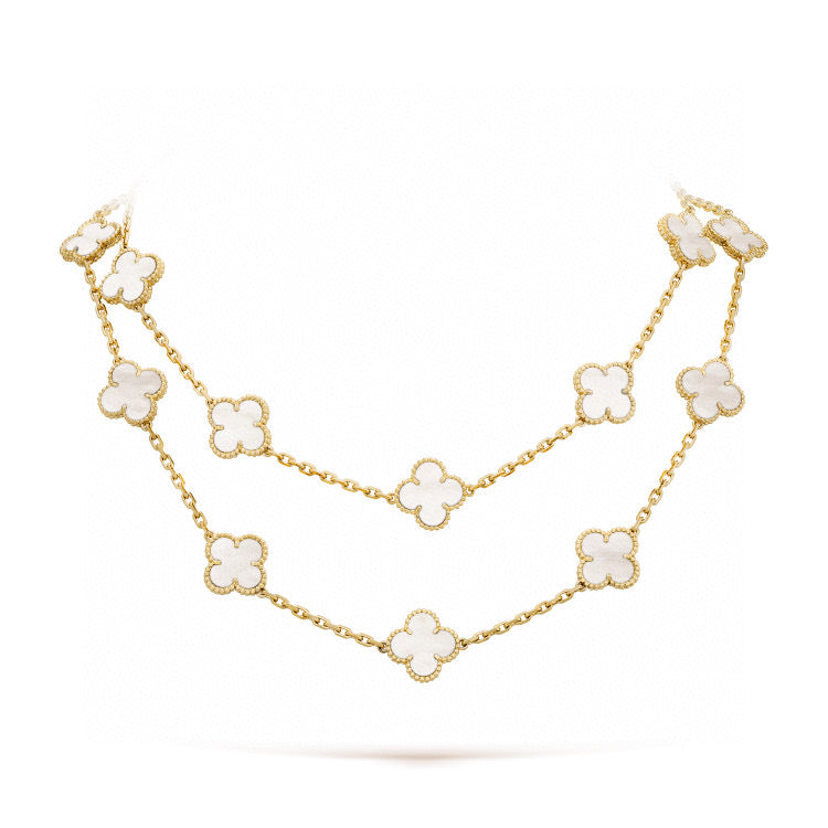 [Eternal Jewelry]CLOVER 20 MOTIFS WHITE MOP NECKLACE