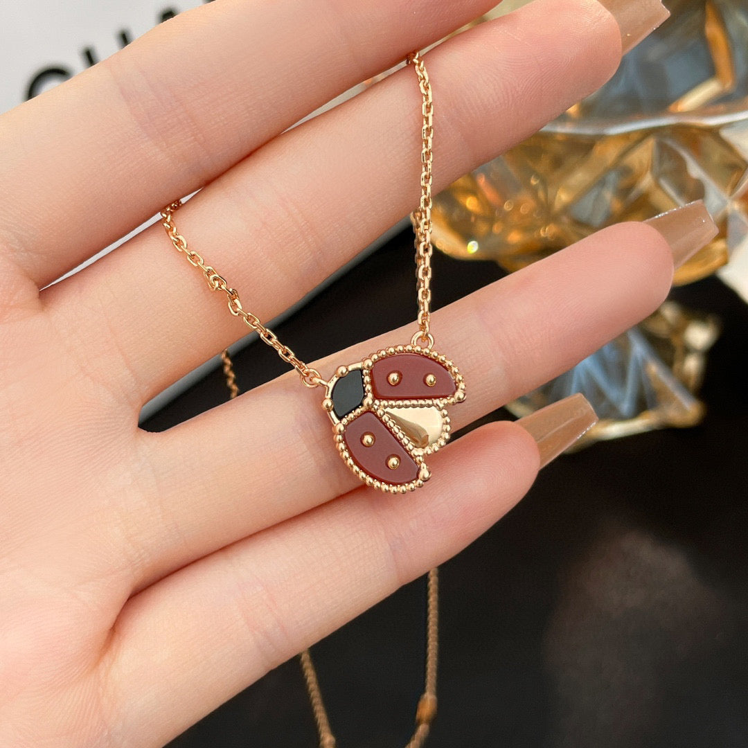 [Eternal Jewelry]LUCKY  CARNELIANS LADYBUG NECKLACE