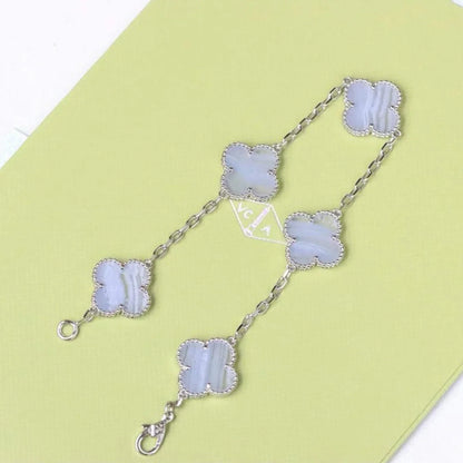 [Eternal Jewelry] CLOVER 5 MOTIF PURPLE CHALCEDONY BRACELET COLLECTION