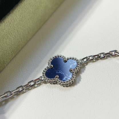 [Eternal Jewelry]CLOVER 5 MOTIF PIETERSITE SILVER BRACELET