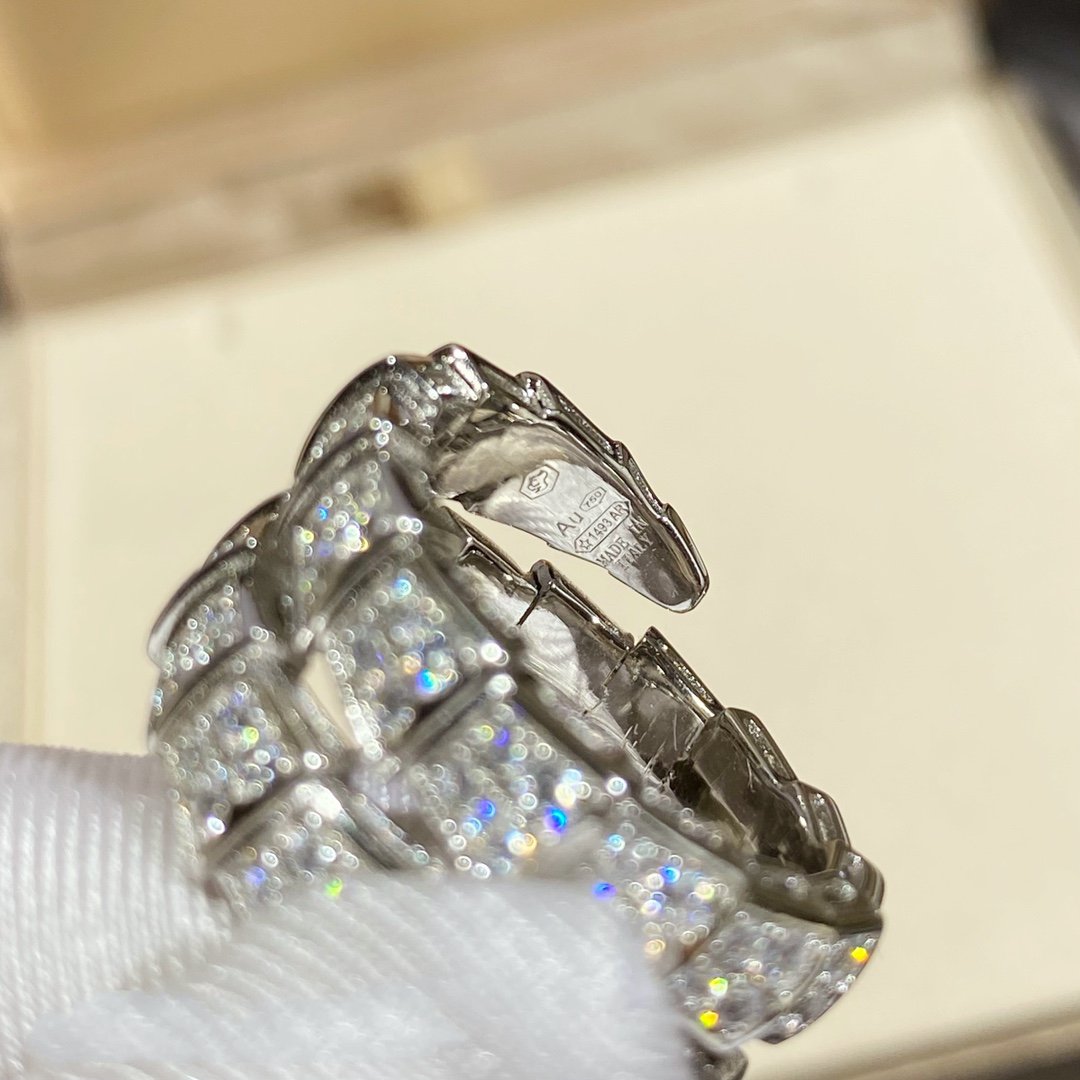 [Eternal Jewelry]SERPENTI DOUBLE RING SILVER DIAMOND PAVED
