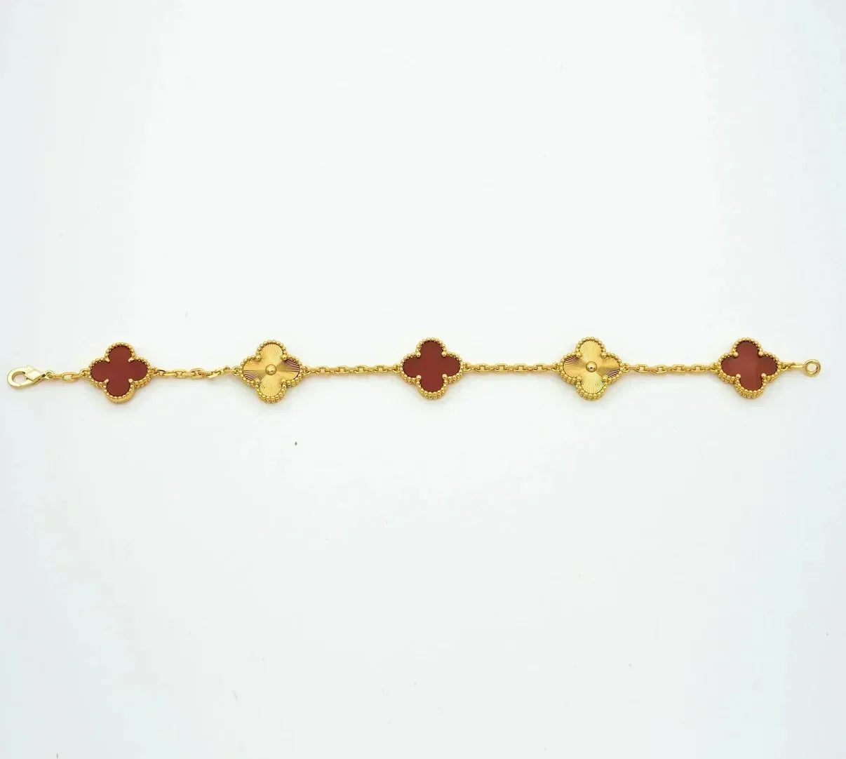 [Eternal Jewelry] CLOVER 5 MOTIF RED CORNELIAN BRACELET COLLECTION