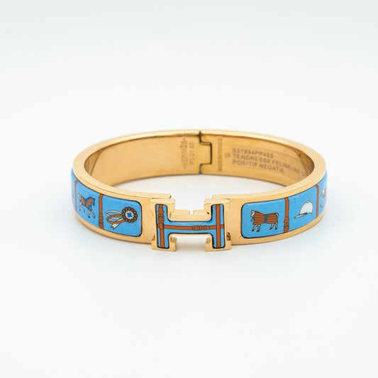 [Eternal Jewelry]H PINK GOLD BRACELET BLUE CERAMIC