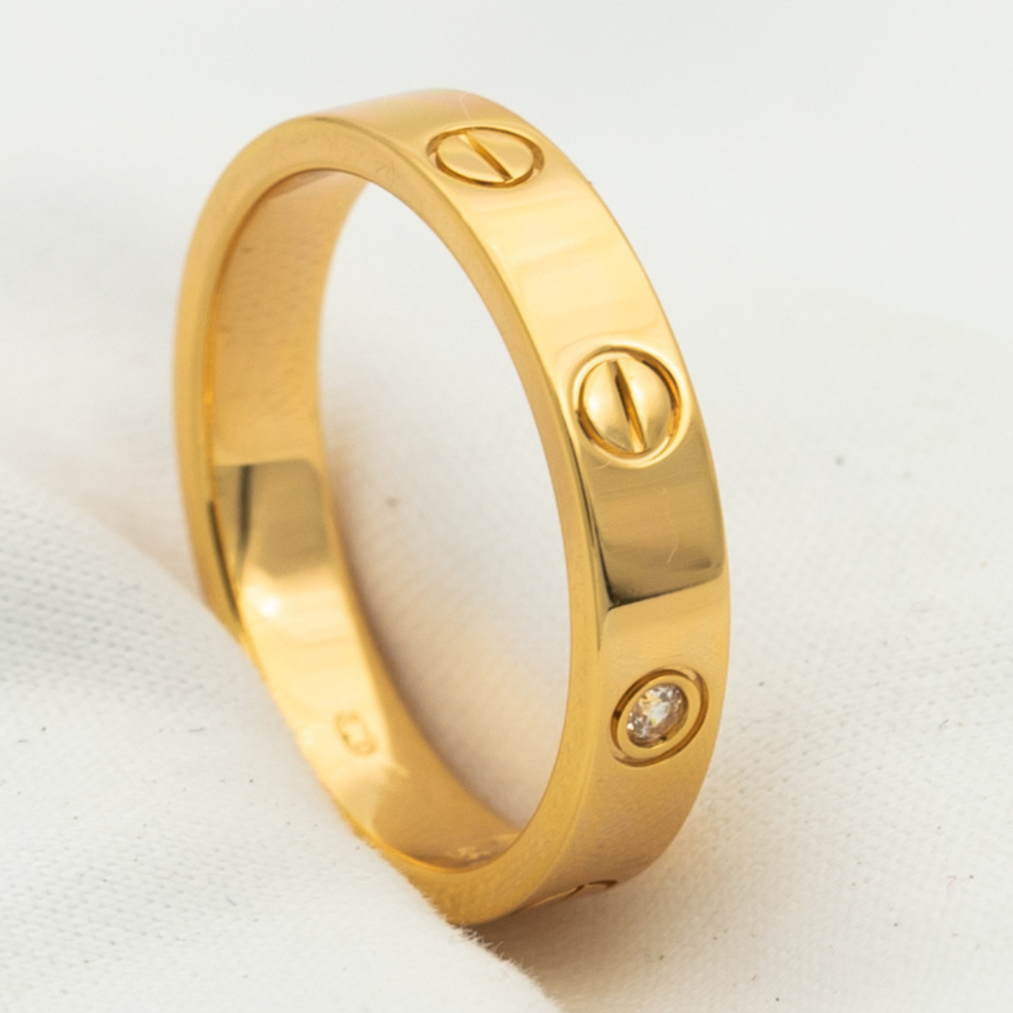 [Eternal Jewelry]LOVE RING 4MM 1 DIAMOND PINK GOLD