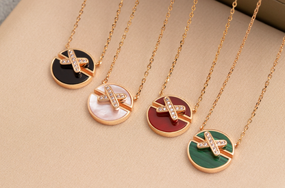 [Eternal Jewelry]JEUX DE PINK GOLD DIAMOND NECKLACE