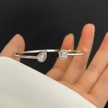 [Eternal jewelry]JONC FLEX MY TWIN TOI & MOI SILVER DIAMOND BRACELET