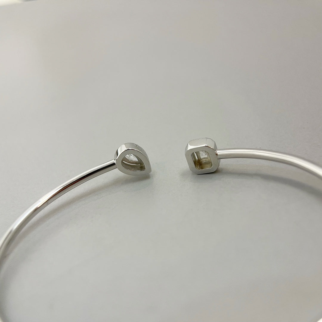 [Eternal jewelry]JONC FLEX MY TWIN TOI & MOI SILVER DIAMOND BRACELET