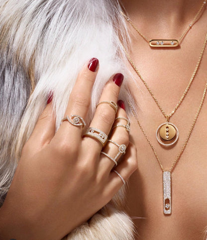 [Eternal jewelry]LUCKY MOVE PM NECKLACE PINK GOLD DIAMOND