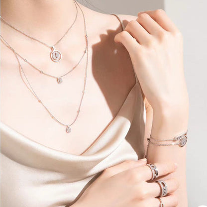[Eternal jewelry]LUCKY MOVER PM PAVED NECKLACE