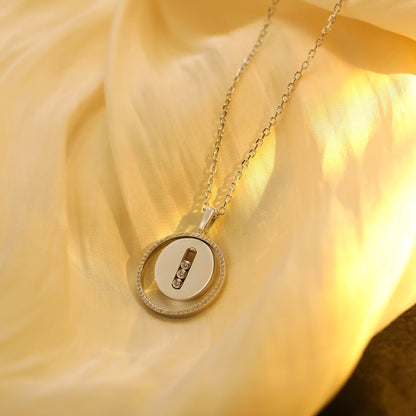 [Eternal jewelry]LUCKY MOVE MM SILVER DIAMOND NECKLACE