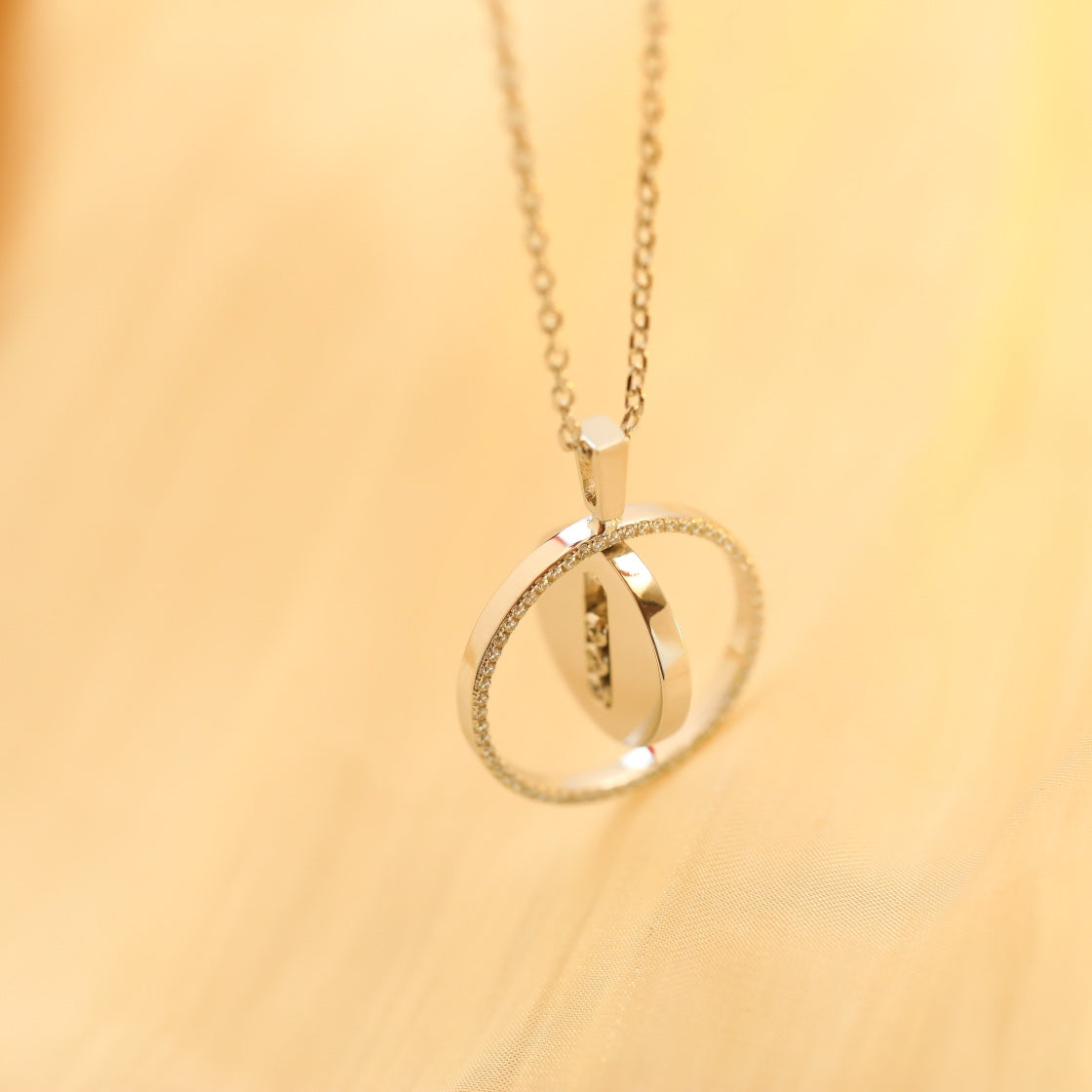 [Eternal jewelry]LUCKY MOVE MM SILVER DIAMOND NECKLACE