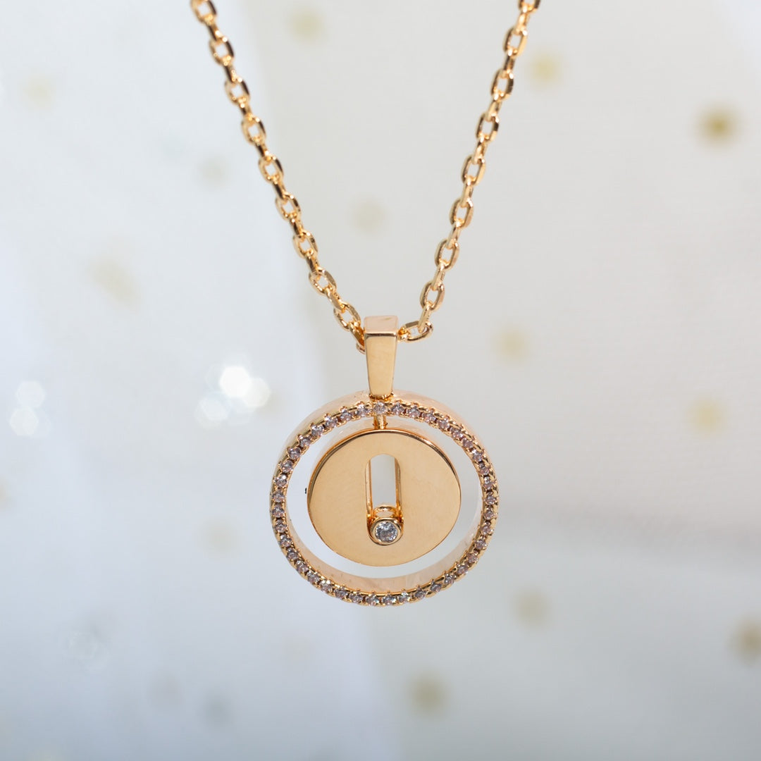 [Eternal jewelry]LUCKY MOVE PM NECKLACE PINK GOLD DIAMOND