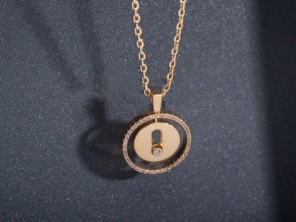 [Eternal jewelry]LUCKY MOVE PM NECKLACE PINK GOLD DIAMOND