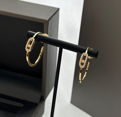 [Eternal jewelry]CREOLES MOVE UNO PM DIAMOND EARRINGS