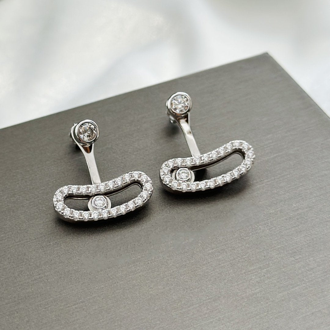 [Eternal jewelry]MOVE UNO SILVER DIAMOND EARRINGS