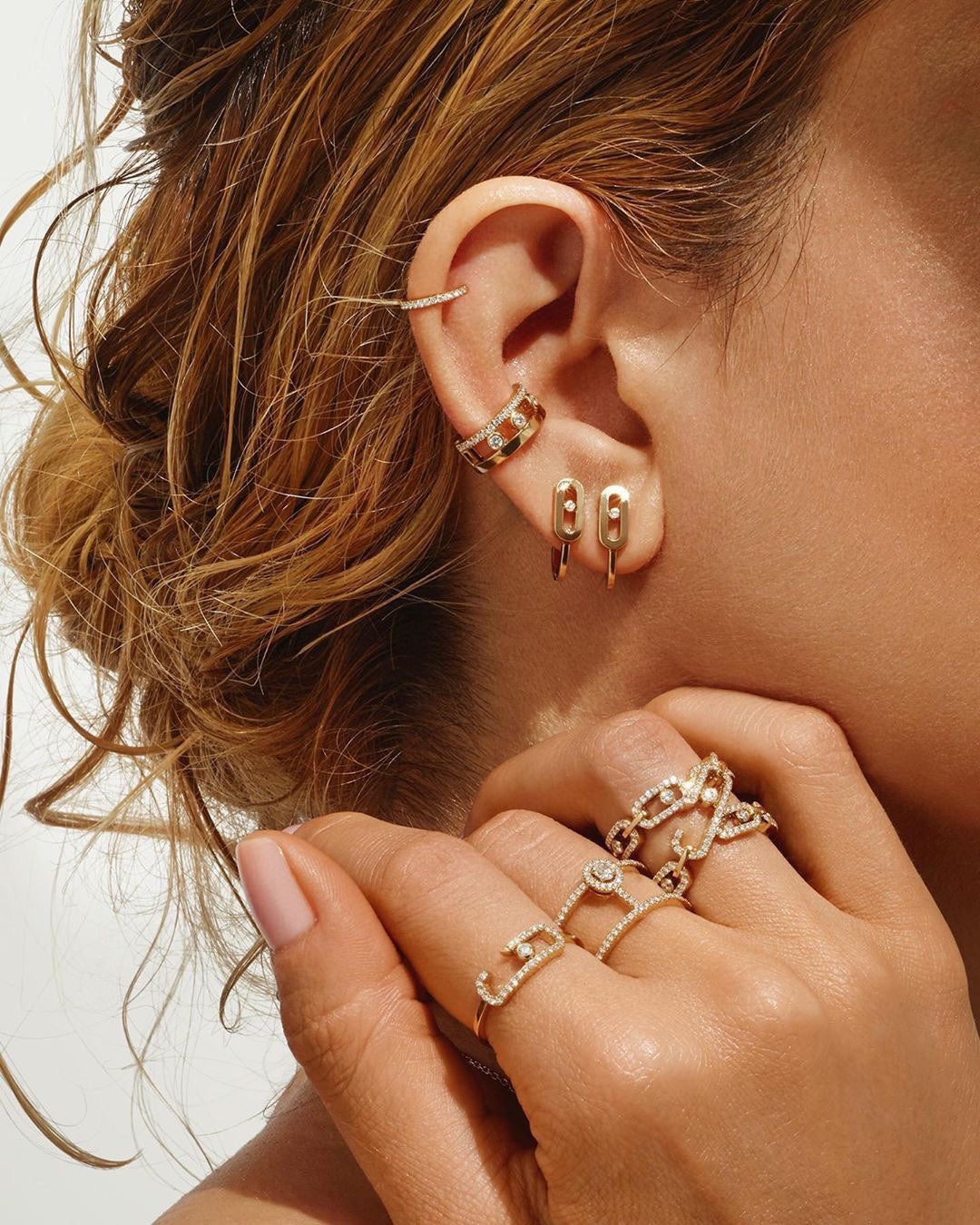[Eternal jewelry]CREOLES MOVE UNO MINI 1 DIAMOND EARRINGS