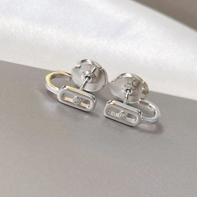 [Eternal jewelry]CREOLES MOVE UNO MINI 1 DIAMOND EARRINGS