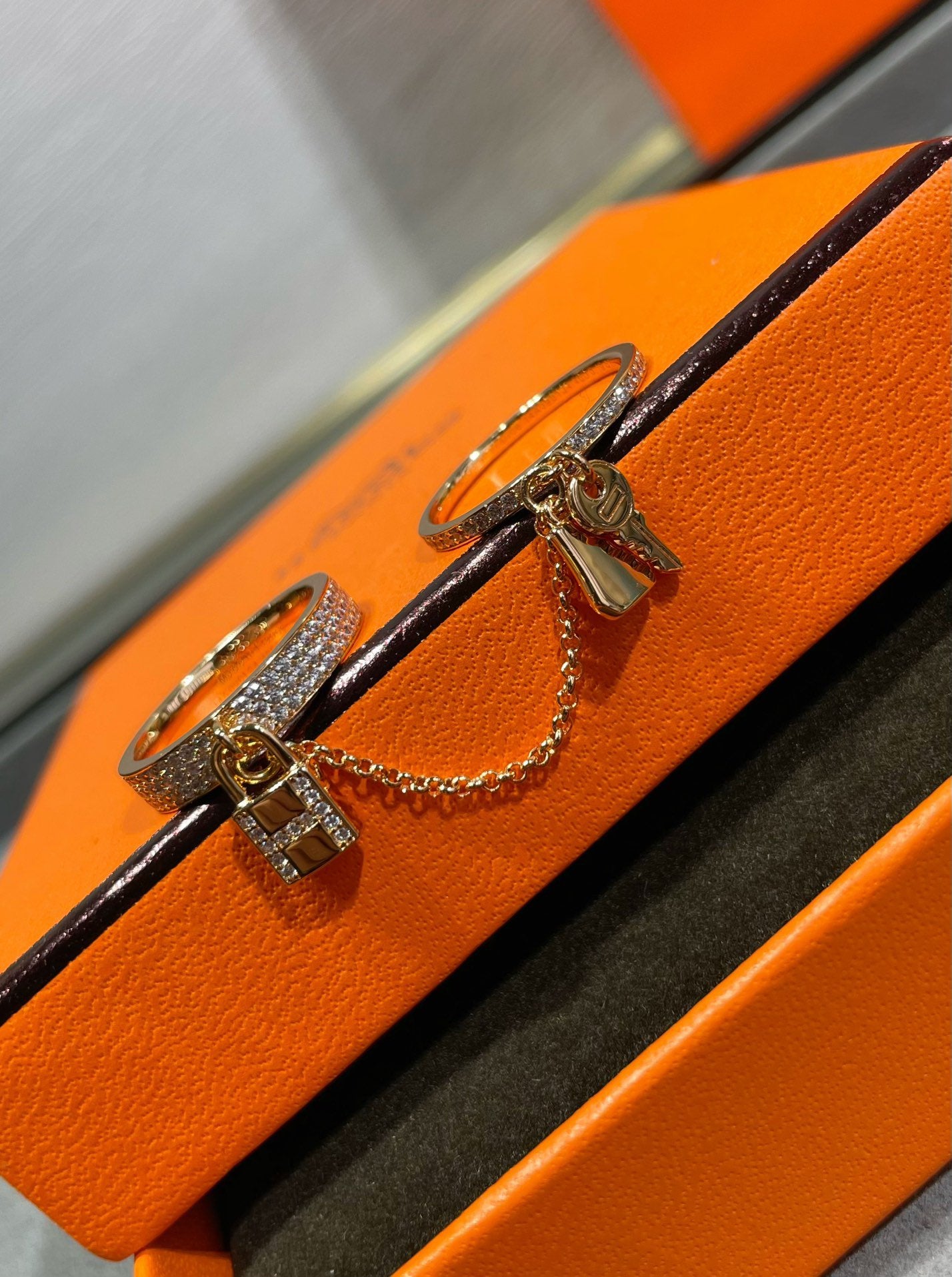 [Eternal Jewelry]HM KELLY CLOCHETTE DOUBLE RING IN  WITH DIAMONDS