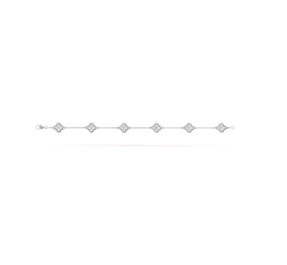 [Eternal Jewelry]CLOVER 6 MOTIF SILVER DIAMOND BRACELET