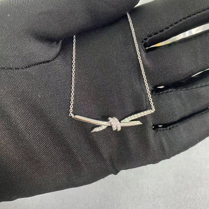 [Eternal Jewelry]T House Diamond-Studded Knot Necklace