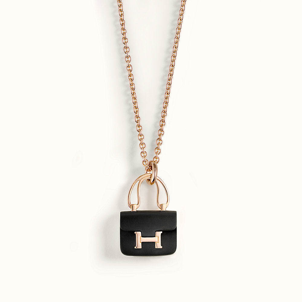 [Eternal Jewelry]CONSTANCE BLACK PEDANT PINK GOLD NECKLACE