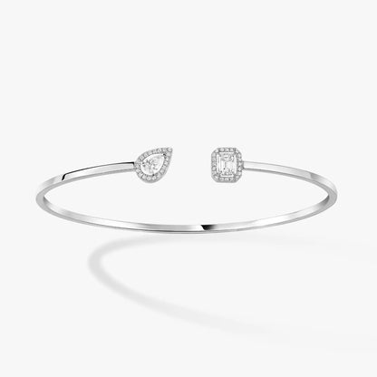 [Eternal jewelry]JONC FLEX MY TWIN TOI & MOI SILVER DIAMOND BRACELET