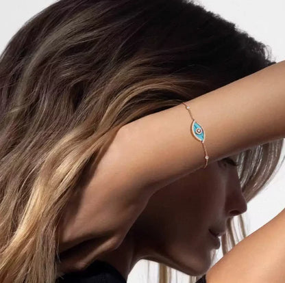 [Eternal jewelry]M LUCKY EYE TURQUOISE ROSE GOLD BRACELET