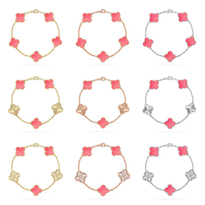 [Eternal Jewelry] CLOVER 5 MOTIFS  PINK MOP BRACELET COLLECTION