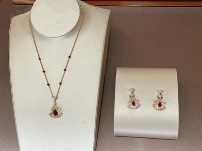 [Eternal Jewelry]DREAM NECKLACE CARNELIAN DIAMOND PINK GOLD