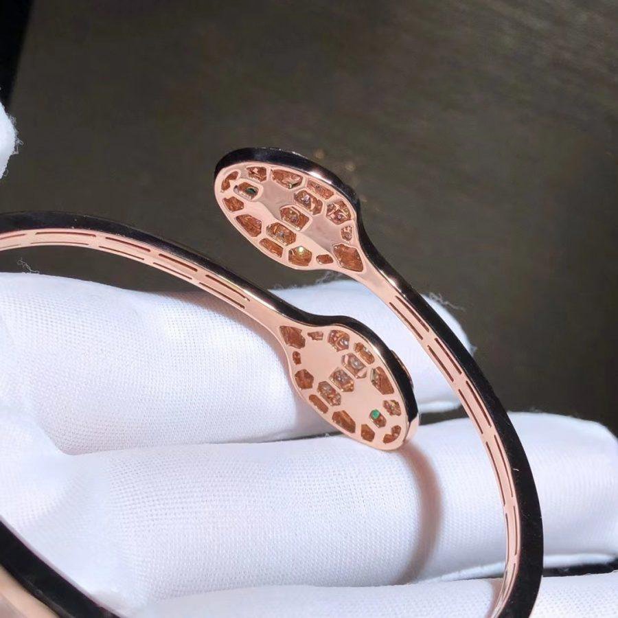 [Eternal Jewelry]SERPENTI BRACELET PINK GOLD MALACHITE DIAMOND DOUBLE SNAKE