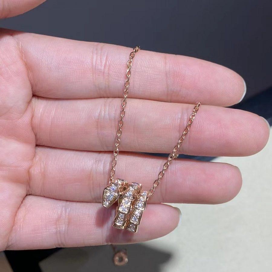 [Eternal Jewelry]SERPENTI PINK GOLD NECKLACE DOUBLE RING DIAMOND