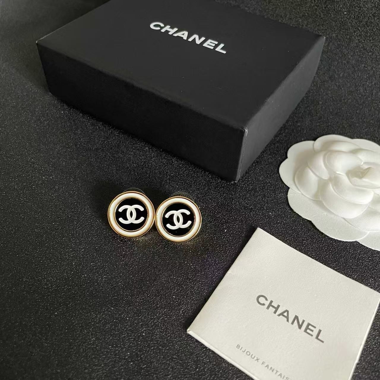 [Eternal Jewelry]Classic Double C Stud Earrings
