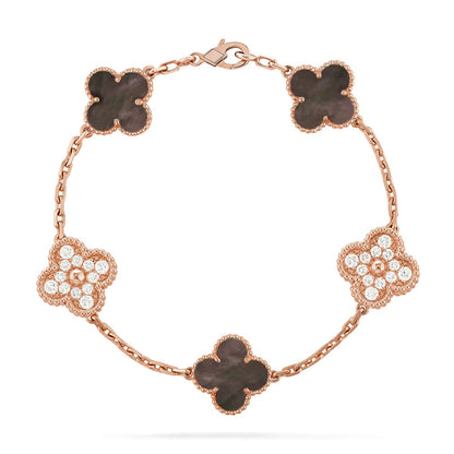 [Eternal Jewelry] CLOVER 5 MOTIF GRAY MOP BRACELET COLLECTION