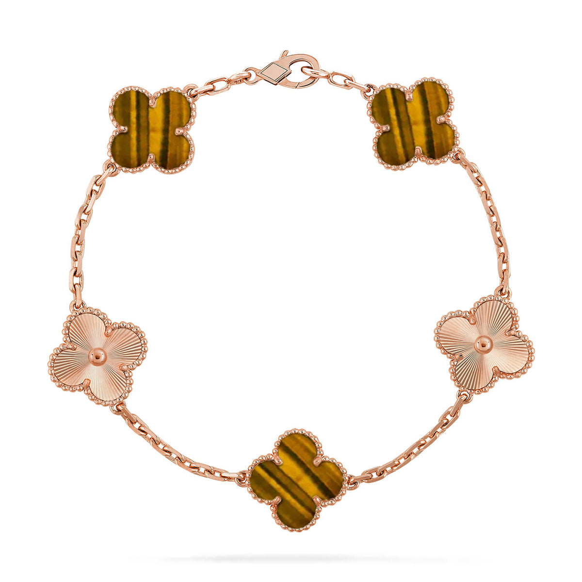 [Eternal Jewelry] CLOVER 5 MOTIFS TIGER EYE BRACELET COLLECTION