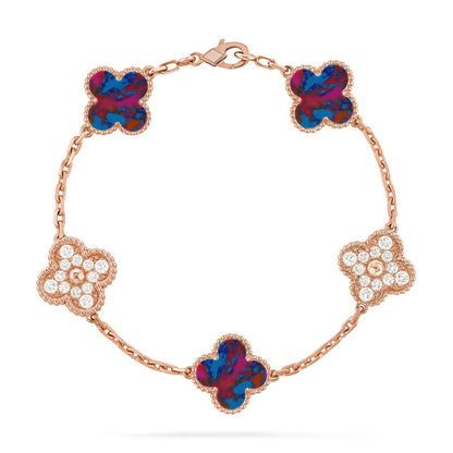 [Eternal Jewelry]CLOVER 5 MOTIF COLOR GEMSTONES BRACELET COLLECTION