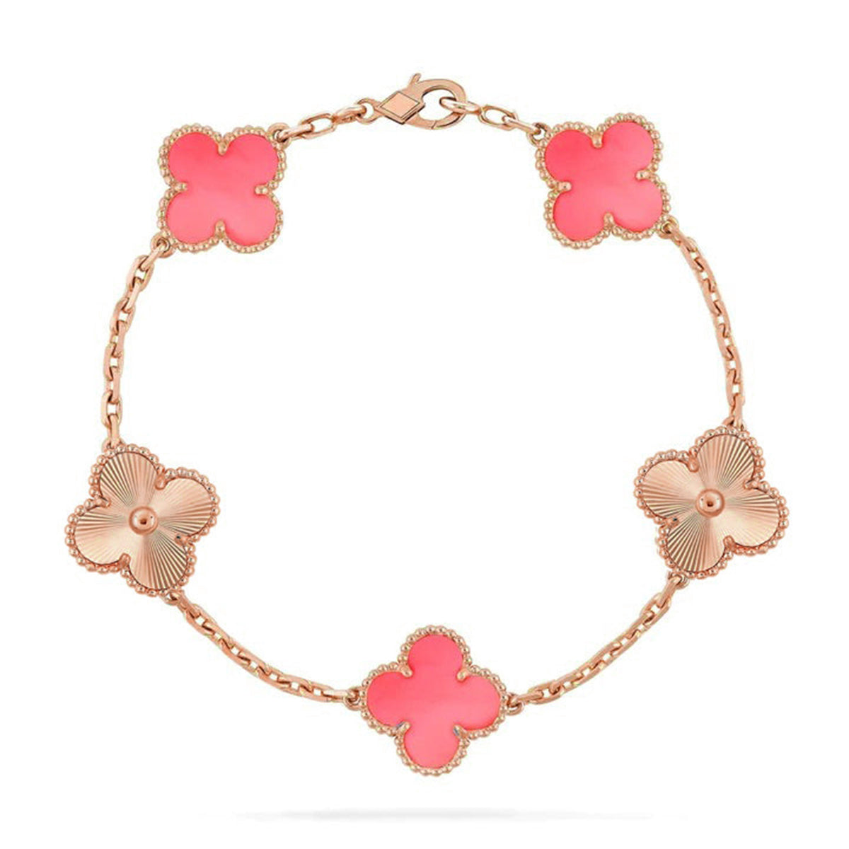 [Eternal Jewelry] CLOVER 5 MOTIFS  PINK MOP BRACELET COLLECTION