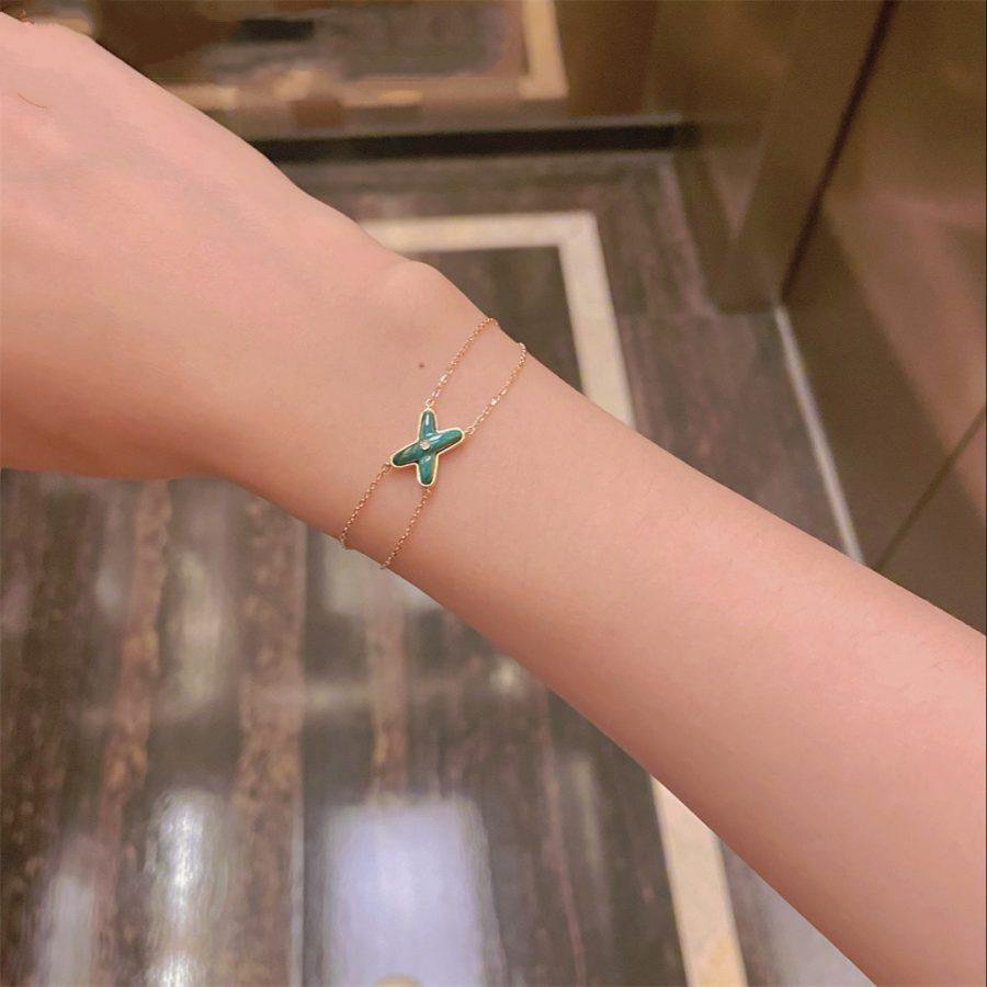 [Eternal Jewelry]JEUX BRACELET MALACHITE PINK GOLD 1 DIAMOND