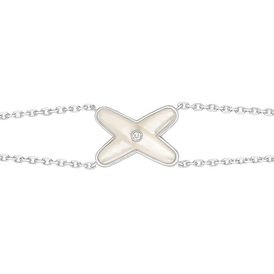 [Eternal Jewelry]JEUX BRACELET WHITE MOP SILVER 1 DIAMOND