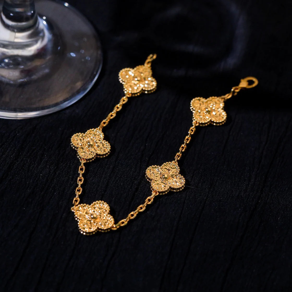 [Eternal Jewelry]CLOVER 5 MOTIFS BRONZING BRACELET