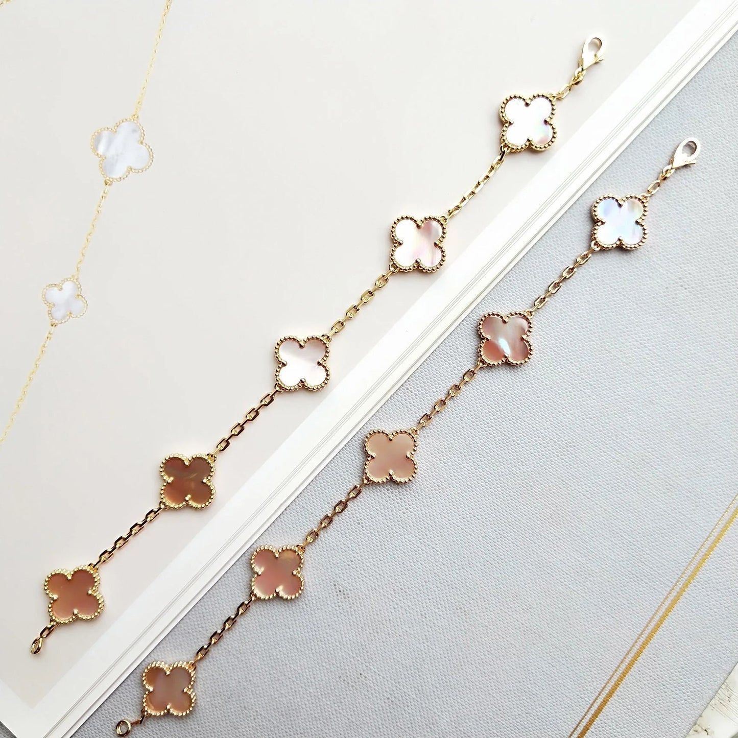 [Eternal Jewelry]CLOVER 5 PINK MOP BRACELET