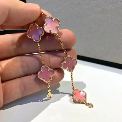 [Eternal Jewelry] CLOVER 5 MOTIFS  PINK MOP BRACELET COLLECTION