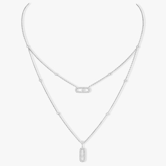 [Eternal jewelry]MOVE 2 ROW DIAMOND NECKLACE
